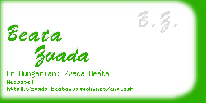 beata zvada business card